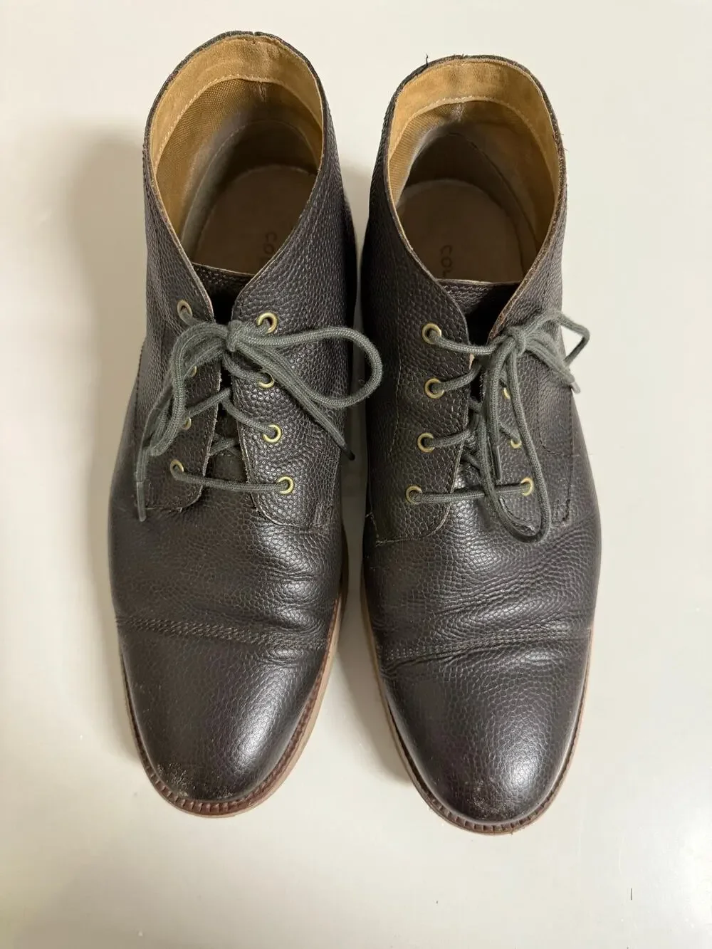 COLE HAAN Brown Leather Lace Up Casual Chukka Boots Shoes Men 11